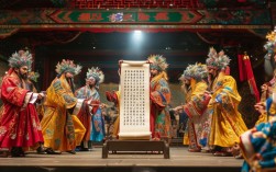 戏曲除三害图片中，除三害的情节与人物形象是如何通过画面展现的？