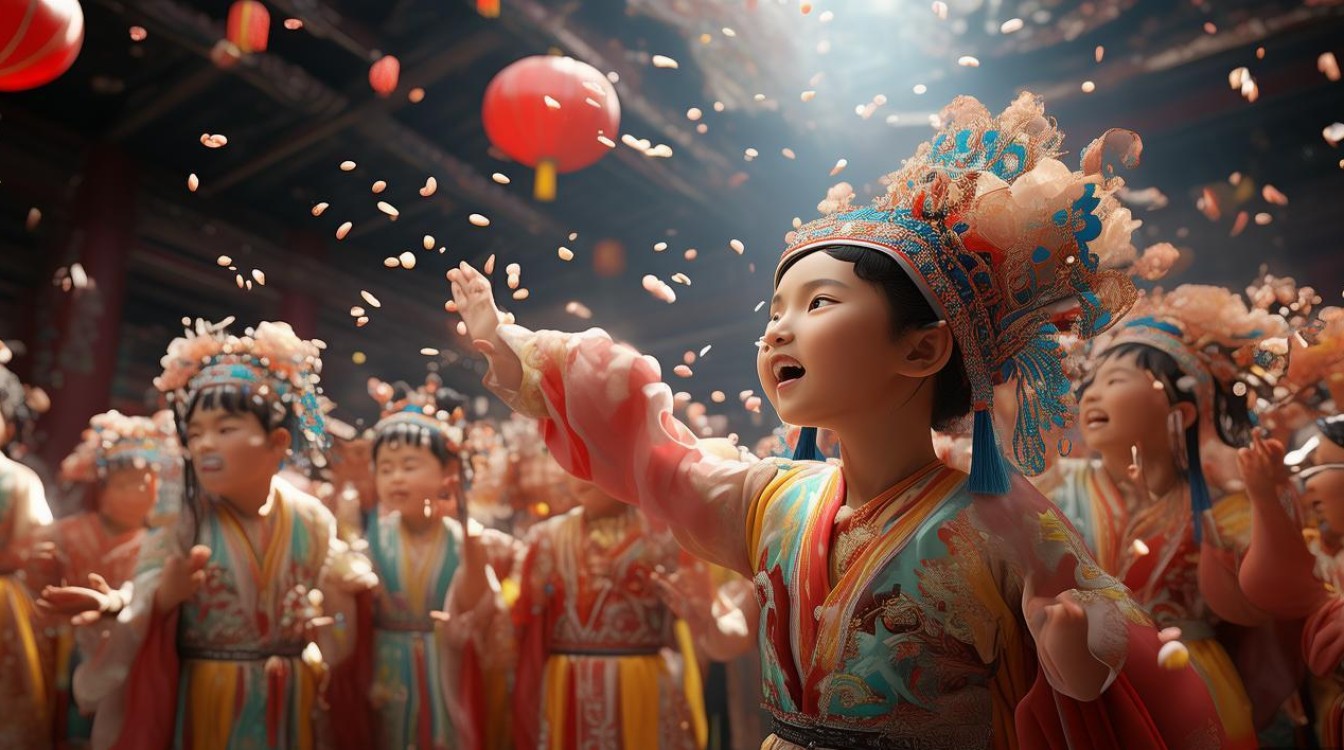 天女散花京剧小孩们