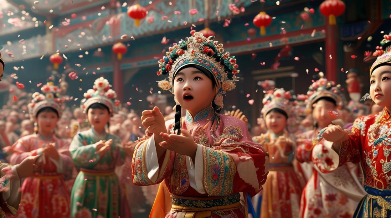天女散花京剧小孩们