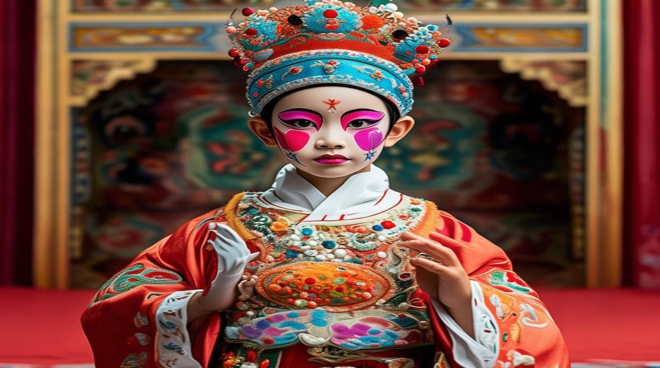 小孩京剧装艺术照