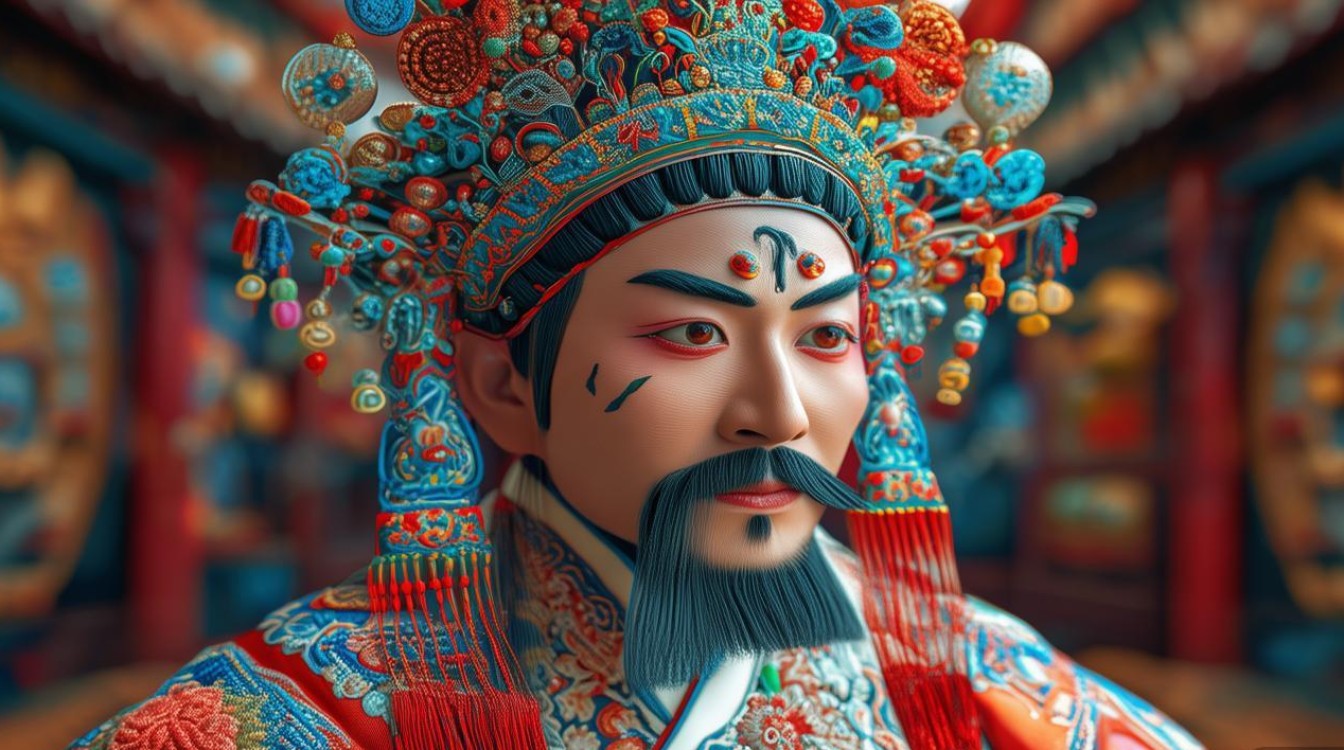 工笔秦腔戏曲人物