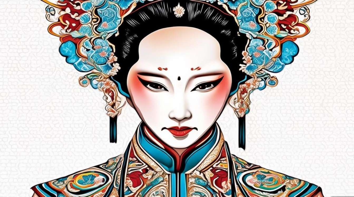 京剧杨贵妃人物线稿