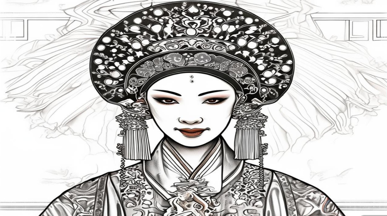 京剧杨贵妃人物线稿