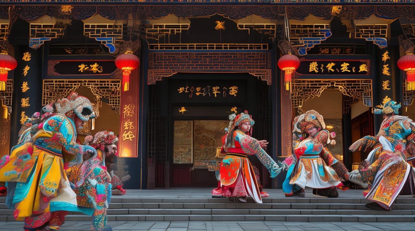 戏曲外景花打朝