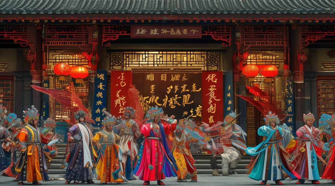 戏曲外景花打朝