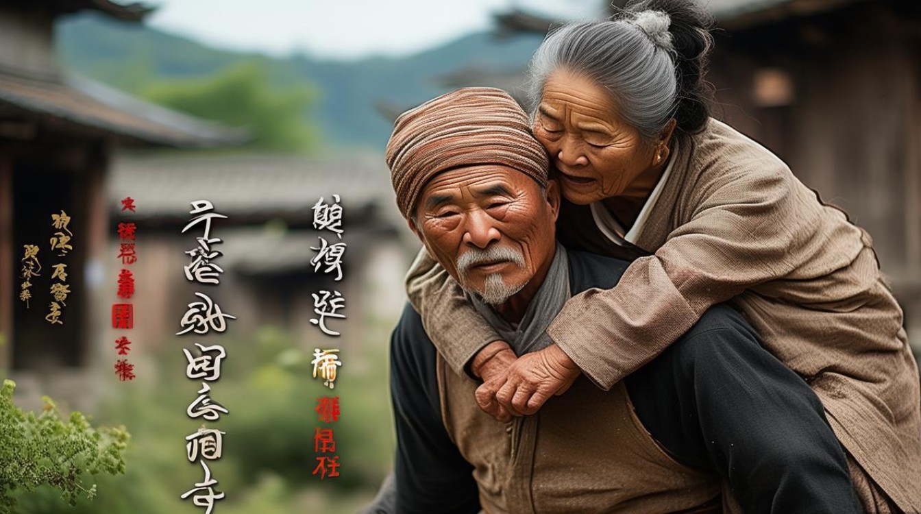 河南戏曲老汉背妻