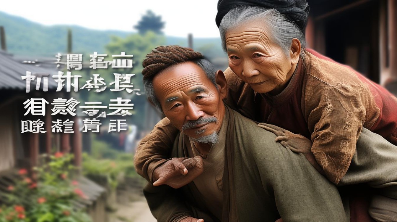 河南戏曲老汉背妻