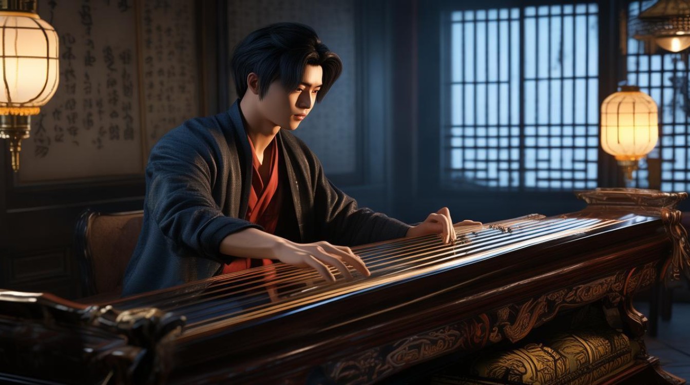 戏曲研究青年琴师演奏